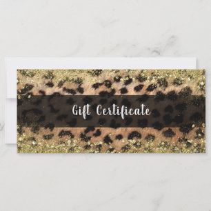 Leopard Gepard Guld Glitter Glam Presentkort