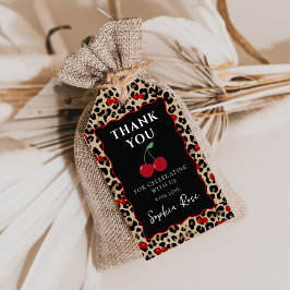 Leopard Gepard Körsbär Födelsedagspresentetiketter Presentetikett