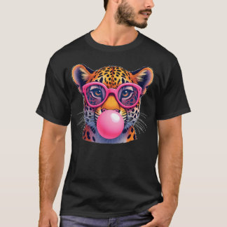 Leopard Gepard Söt Jaguar Katt Solglasögon Bubble T Shirt