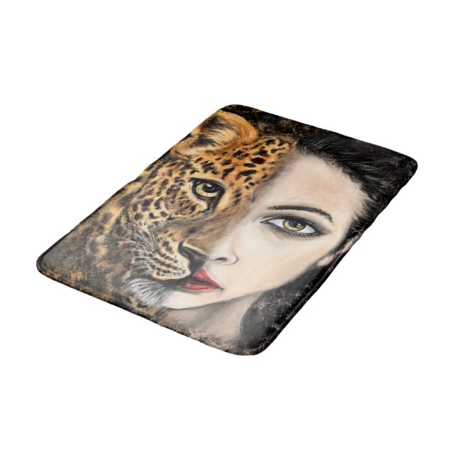 Leopard Girl Bath Mat Badrumsmatta (Vinklad)
