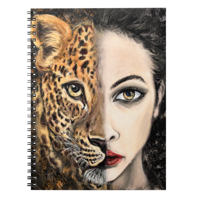 Leopard Girl - Emotion Notebook - Painting Anteckningsbok (Framsidan)