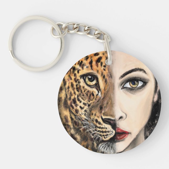 Leopard Girl Keychain (Framsidan)