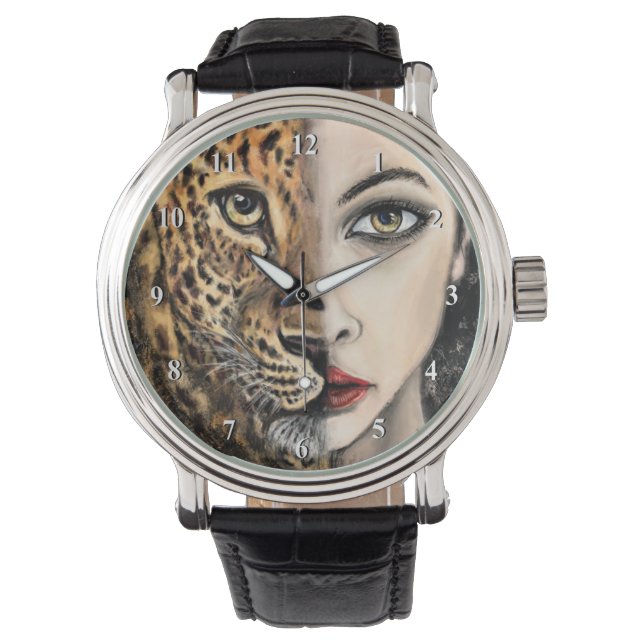 Leopard Girl Watch Watch Armbandsur (Framsida)