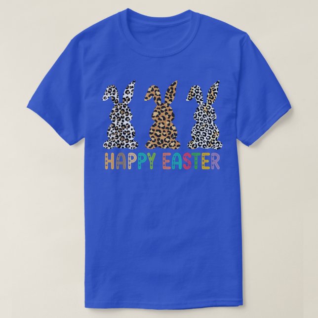 Leopard Glad påsk för Tonåring flickor kvinnor Pås T Shirt (Design framsida)