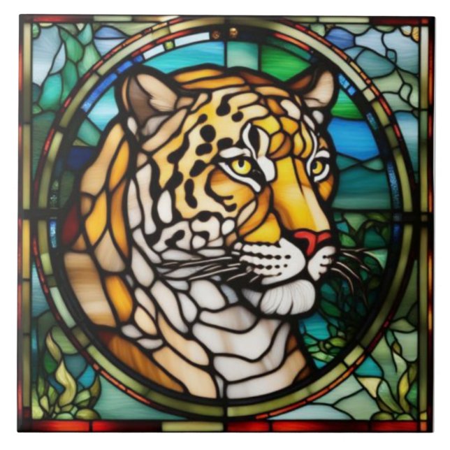 Leopard Glasmosaik Dekorativ Kakel (Framsidan)