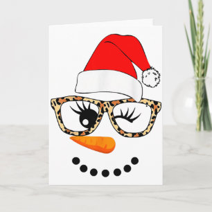 Leopard Gles Tomte Snömannen Ansikte Jul Co Kort