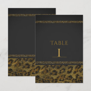 Leopard Glitter Glänsande Bordskort
