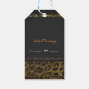 Leopard Glitter Glitter Glam Chic Elegant Modern Presentetikett