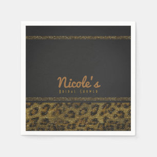 Leopard Glitter Glitter Glam Chic Modern Fest Pappersservett
