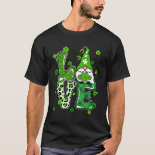 Leopard Glitter Play KÄRLEK Gnome St Pattys Day Ir T Shirt