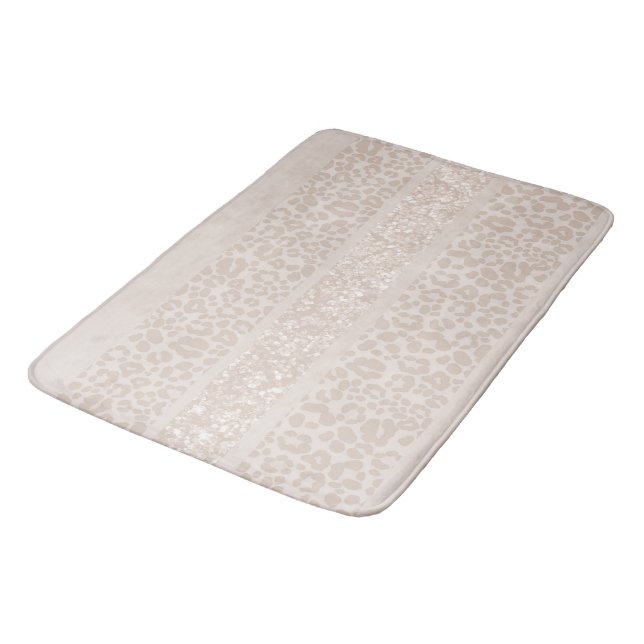 Leopard Glitter Ränder Glam 8 Badrumsmatta (Vinklad)