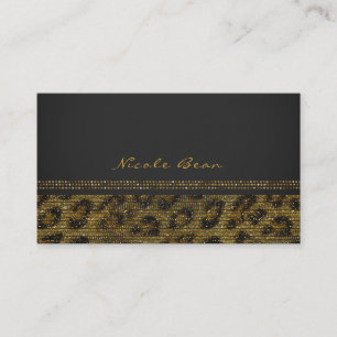 Leopard Gnistra Sequins Glam Chic Modern Elegant Visitkort