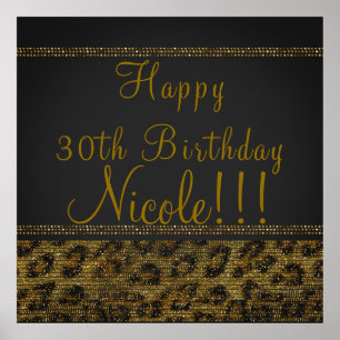 Leopard Gnistra Sequins Glam Party Poster Banner