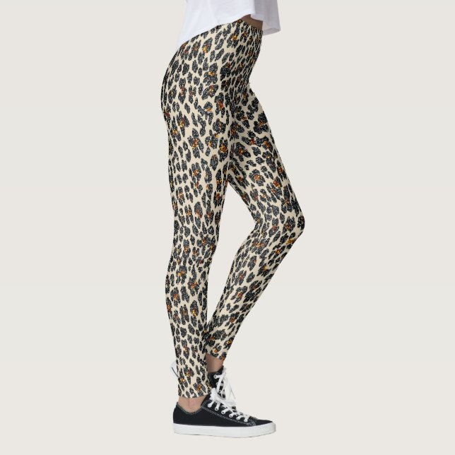 Leopard-Gnistra (tan) Leggings (Höger)