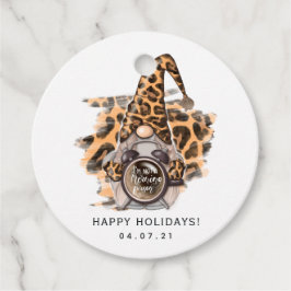 Leopard Gnome Favor Etiketter