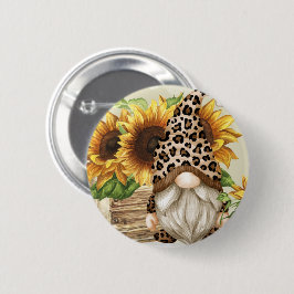 Leopard Gnome SunblomButton Knapp