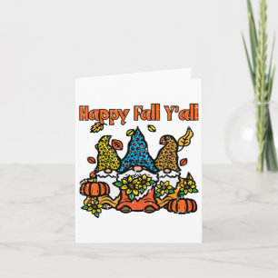 Leopard Gnomes Lycklig Fall Yall Thanksgiving Mana Kort