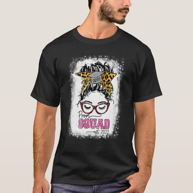 Leopard Graphic Prom Squad 2022 Senior Grad Gradua T Shirt (Framsida)