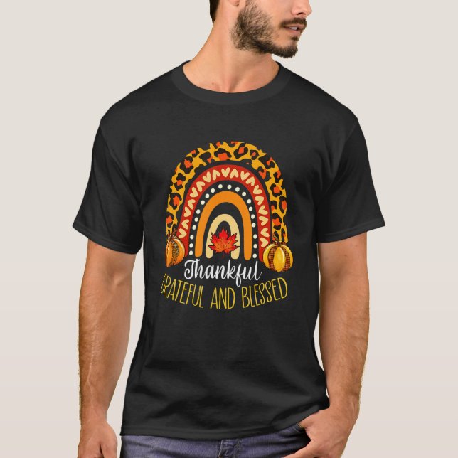 Leopard Gratnice Thankful Teacher Thanksgiving Rai T Shirt (Framsida)