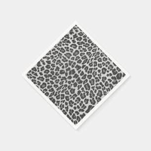 Leopard-Grått och lätt Grått-utskrift Pappersservett