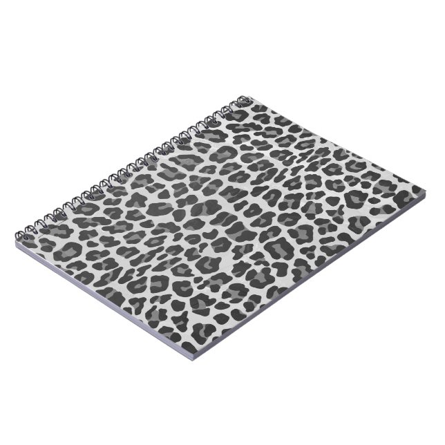 Leopard Grått och Light Grått Print Anteckningsbok (Vänstra Sidan)
