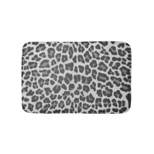 Leopard Grått och Light Grått Print Badrumsmatta