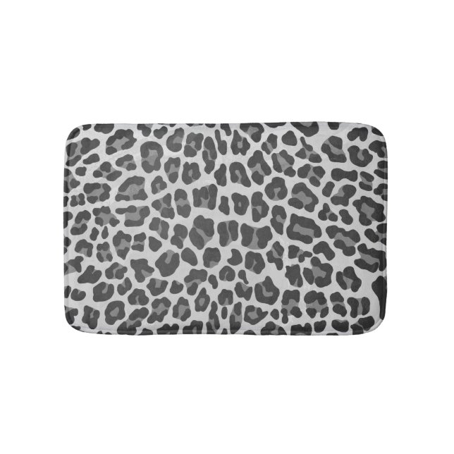 Leopard Grått och Light Grått Print Badrumsmatta (Framsidan)