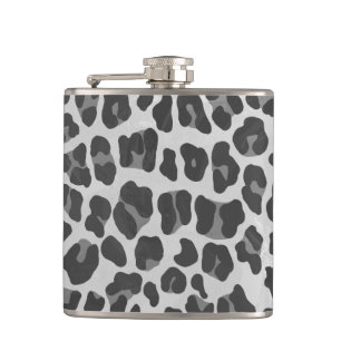 Leopard Grått och Light Grått Print Fickplunta