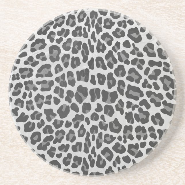 Leopard Grått och Light Grått Print Underlägg Sandsten (Framsidan)