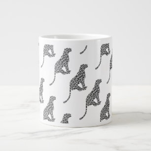 Leopard Grått och Light Grått Silhouette Jumbo Mugg