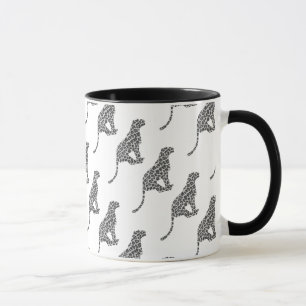 Leopard Grått och Light Grått Silhouette Mugg