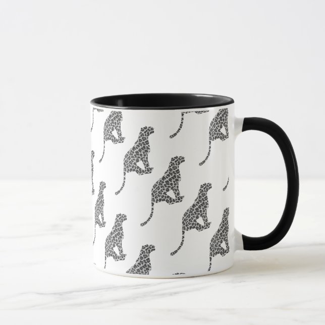 Leopard Grått och Light Grått Silhouette Mugg (Höger)