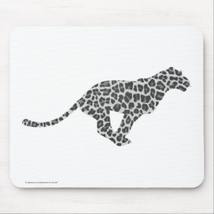 Leopard Grått och Light Grått Silhouette Musmatta