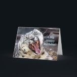 Leopard Grattis på födelsedagen Brother Card Kort<br><div class="desc">"Ett stort Grattis på födelsedagen!" på framsidan med ett foto av en Snö-leopard. På insidan av kortet står det "Stora Grattis på födelsedagen till min Awesomest Brother!"</div>