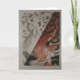 Leopard Greeting Card-Blank Inside Kort
