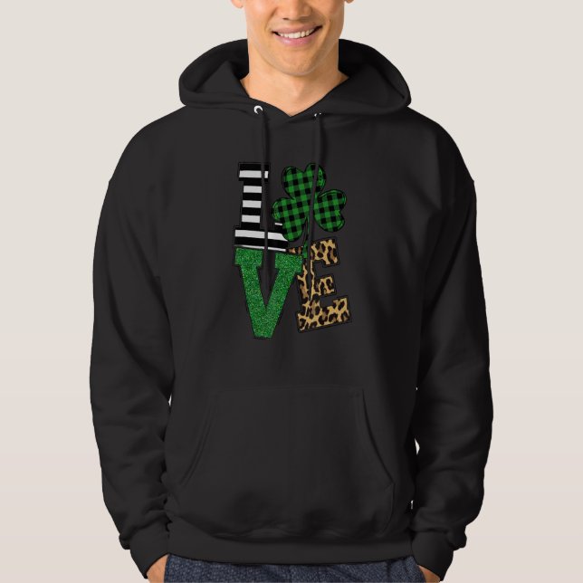 Leopard & Grönt Buffalo Play Kärlek St Patrick's D Hoodie (Framsida)