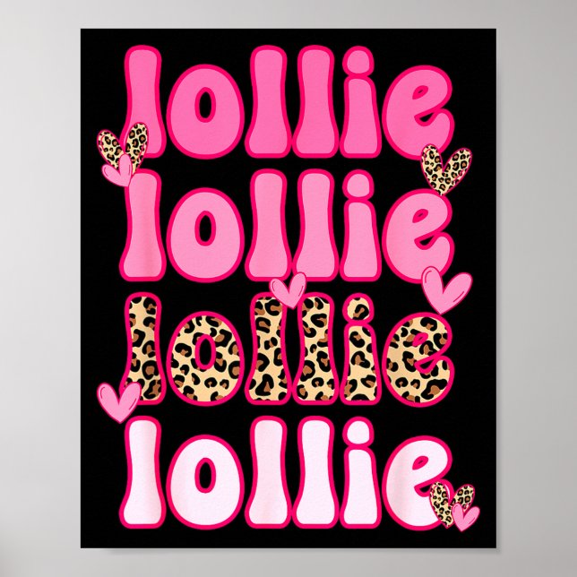 Leopard Groovy Lollie Valentine's Day Women Valent Poster (Framsidan)