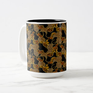 Leopard Guld Barock Lyxhem Två-Tonad Mugg