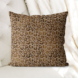 Leopard Guld Glitter Kudde