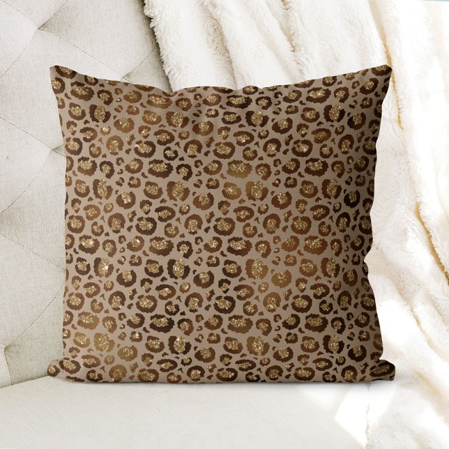Leopard Guld Glitter Kudde (Skapare uppladdad)