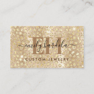 Leopard Guld Glitter Visitkort