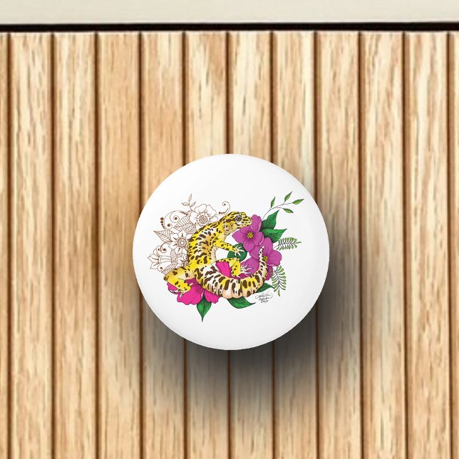 Leopard Gult Gecko Grönt Knopp (Skapare uppladdad)