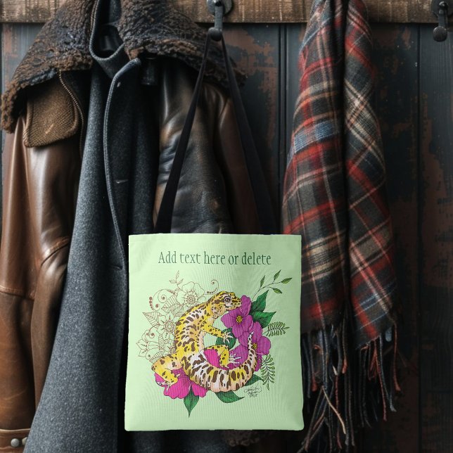 Leopard Gult Gecko Grönt Tygkasse (Skapare uppladdad)