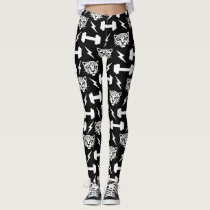 Leopard Gym Mönster Leggings