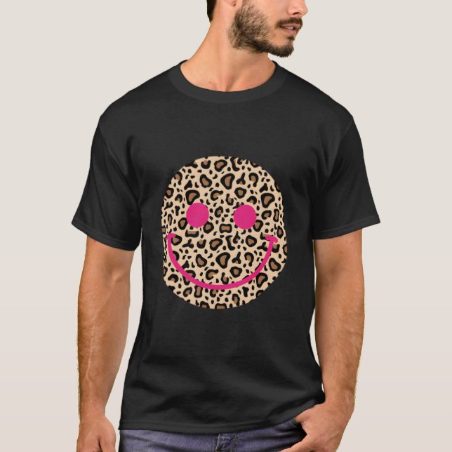 Leopard Happy Face T Shirt (Framsida)