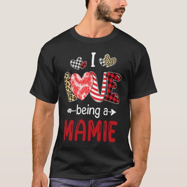 Leopard Happy Mothers Day I Love Being A Mamie Buf T Shirt (Framsida)