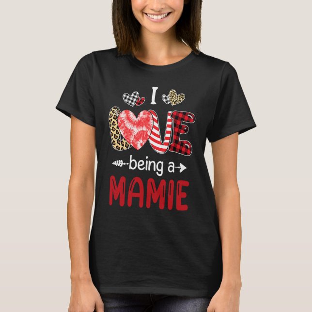 Leopard Happy Mothers Day I Love Being A Mamie Buf T Shirt (Framsida)