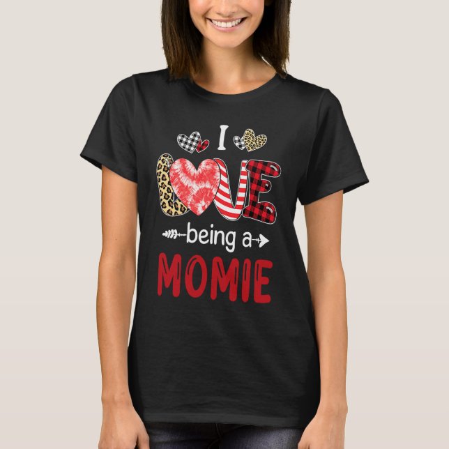 Leopard Happy Mothers Day I Love Being A Momie Buf T Shirt (Framsida)