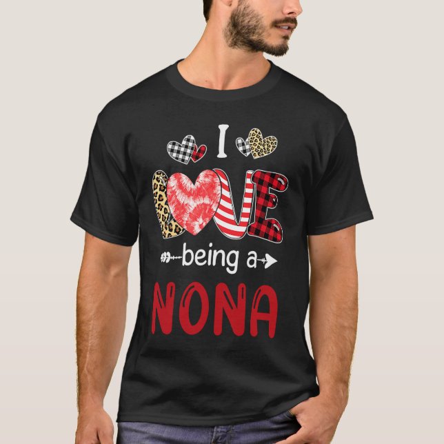 Leopard Happy Mother's Day I Love Being A Nona Buf T Shirt (Framsida)