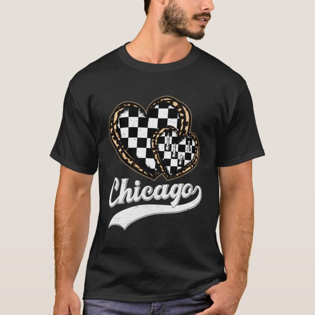 Leopard He Chicago Chess T Shirt (Framsida)